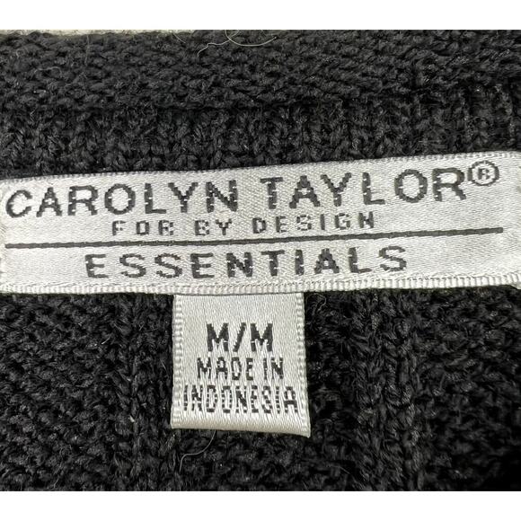 Vintage Carolyn Taylor Ribbed Pullover Knit Sweater Black MEDIUM - Picture 3 of 6
